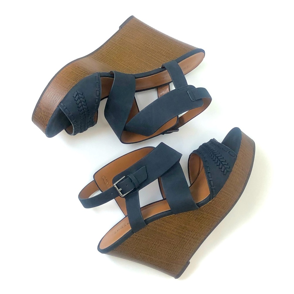 Platform Wedge Heel Sandals Navy Blue Indigo 9M